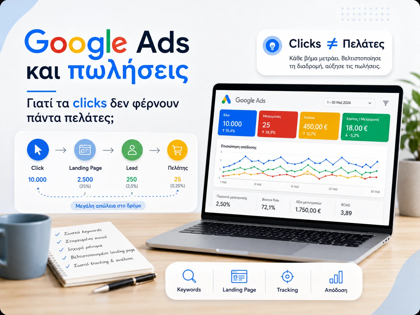 Google Ads και πωλήσεις: Γιατί τα clicks δεν φέρνουν πάντα πελάτες;