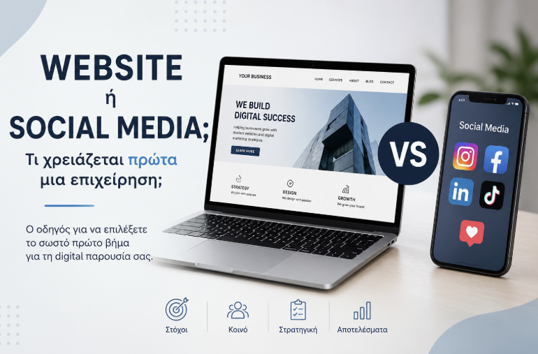 Website ή Social Media τι χρειάζεται πρώτα μια επιχείρηση