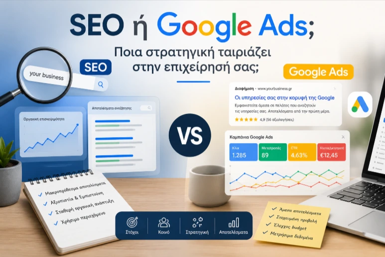 SEO ή Google Ads; Ποια στρατηγική ταιριάζει στην επιχείρησή σας;